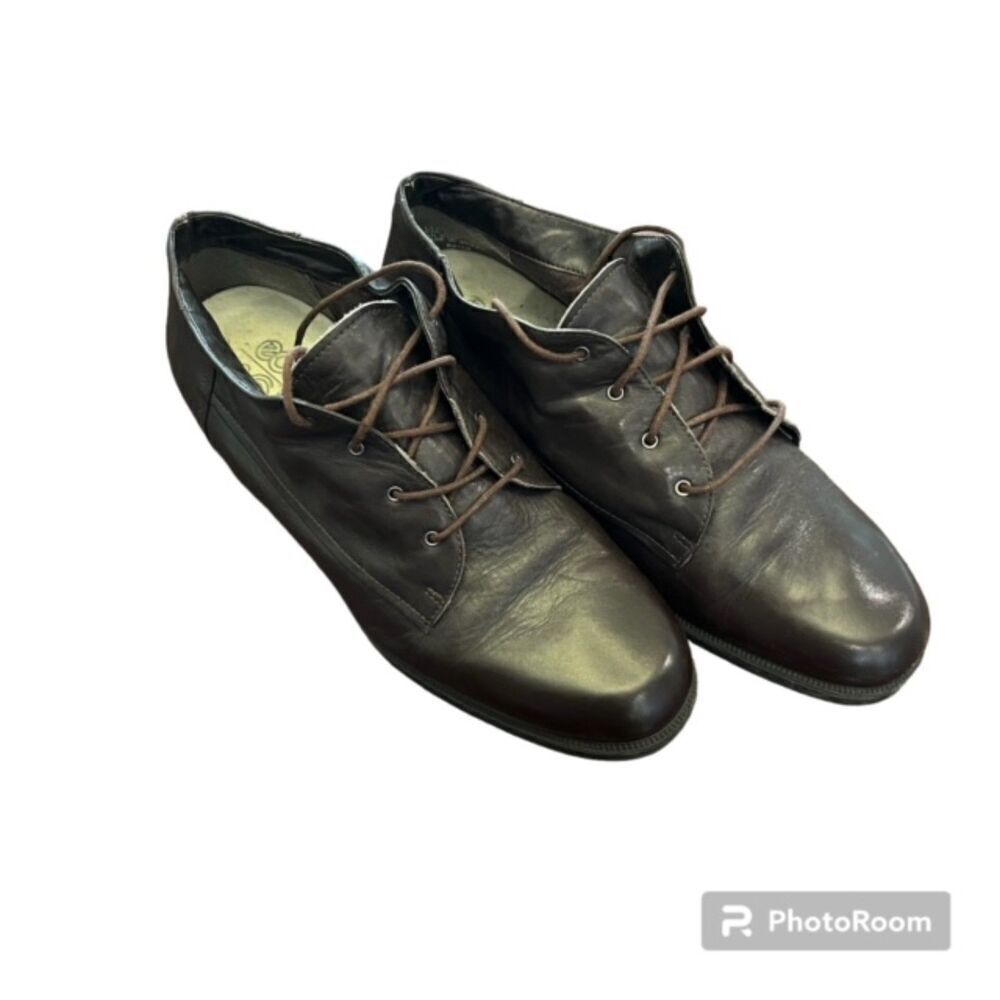 ECCO Soft Men‎ Dress Shoes Leather Lace Up Buttery Brown Size 10